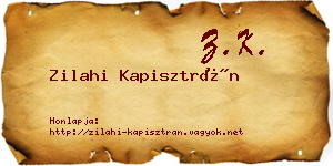Zilahi Kapisztrán névjegykártya
